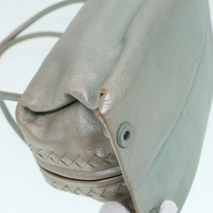 Top Quality Bottega Veneta Hand Bag Leather Silver 124869 Auth hk1574
