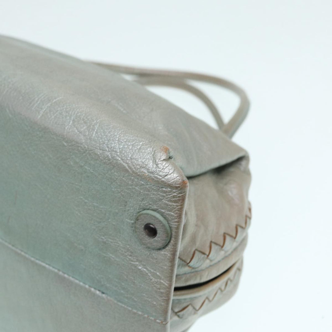 Bottega veneta Hand Bag Leather Silver 124869 Auth hk1574