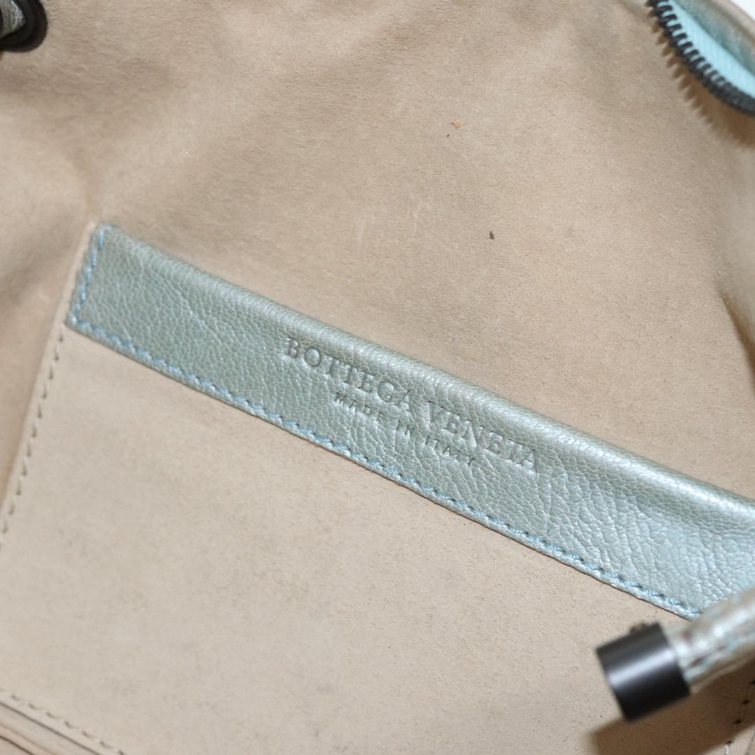 Bottega veneta Hand Bag Leather Silver 124869 Auth hk1574