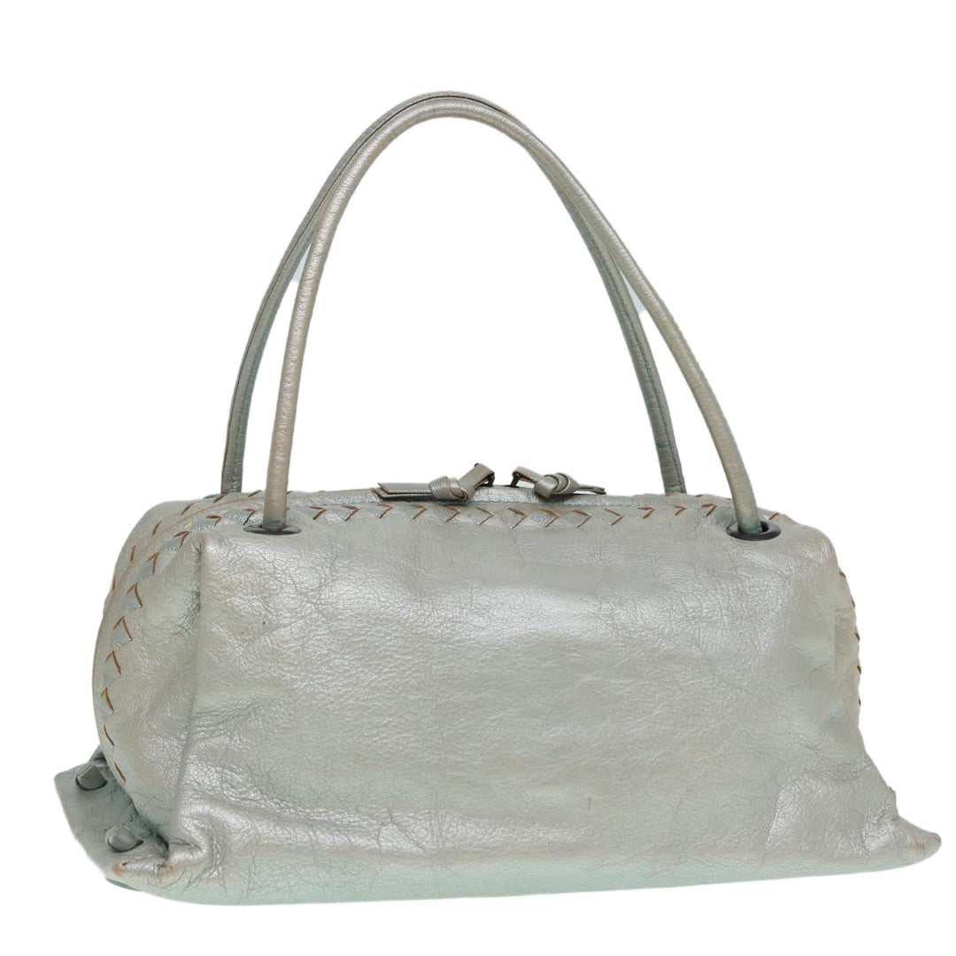 Bottega veneta Hand Bag Leather Silver 124869 Auth hk1574