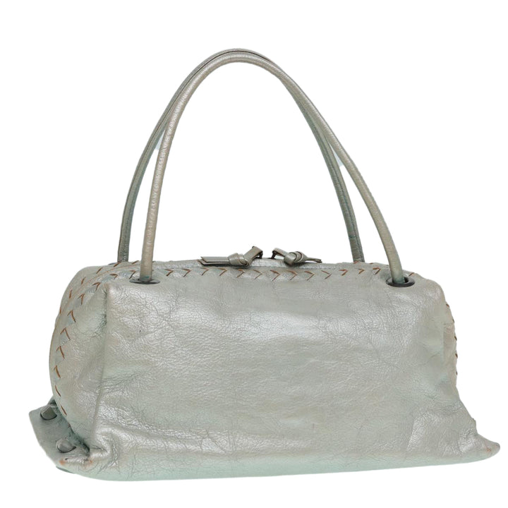 Bottega veneta Hand Bag Leather Silver 124869 Auth hk1574