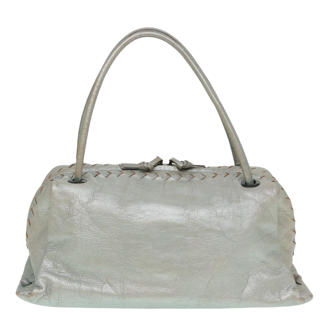 Bottega veneta Hand Bag Leather Silver 124869 Auth hk1574