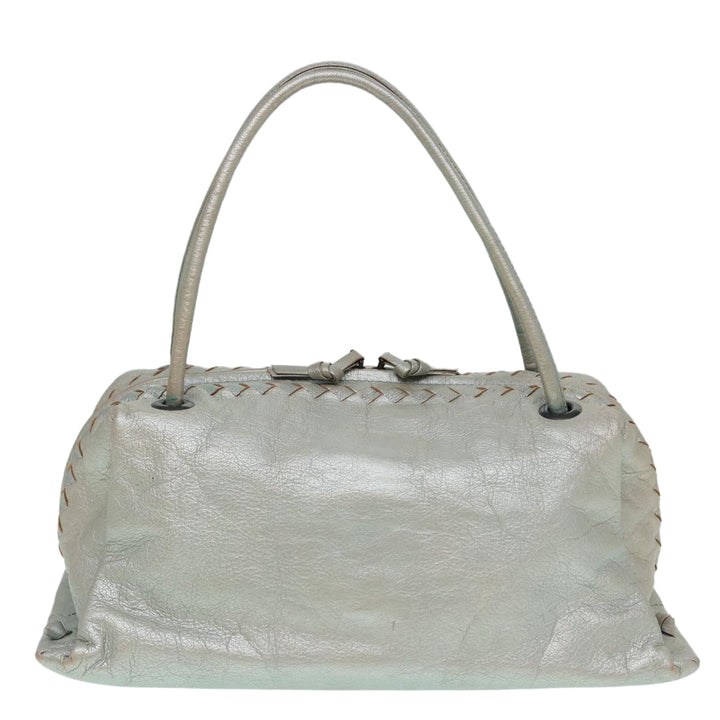 Bottega veneta Hand Bag Leather Silver 124869 Auth hk1574