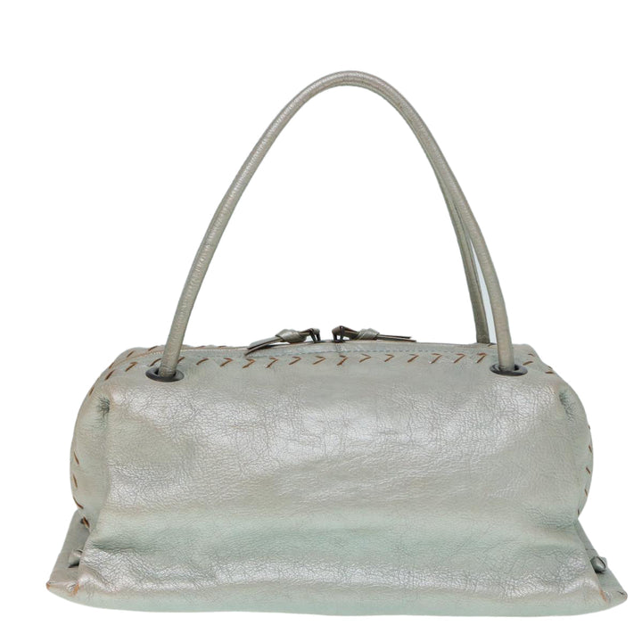 Bottega veneta Hand Bag Leather Silver 124869 Auth hk1574