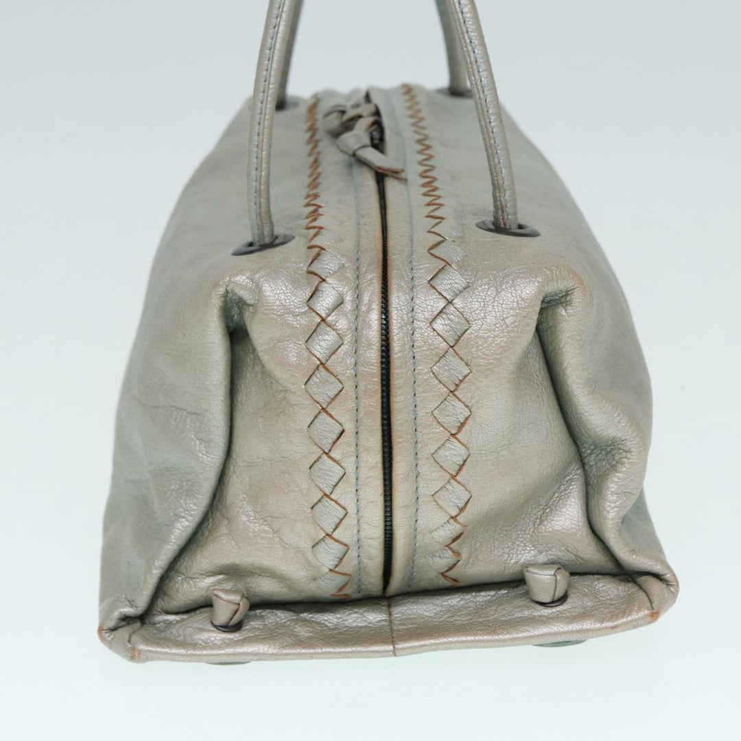 Bottega veneta Hand Bag Leather Silver 124869 Auth hk1574