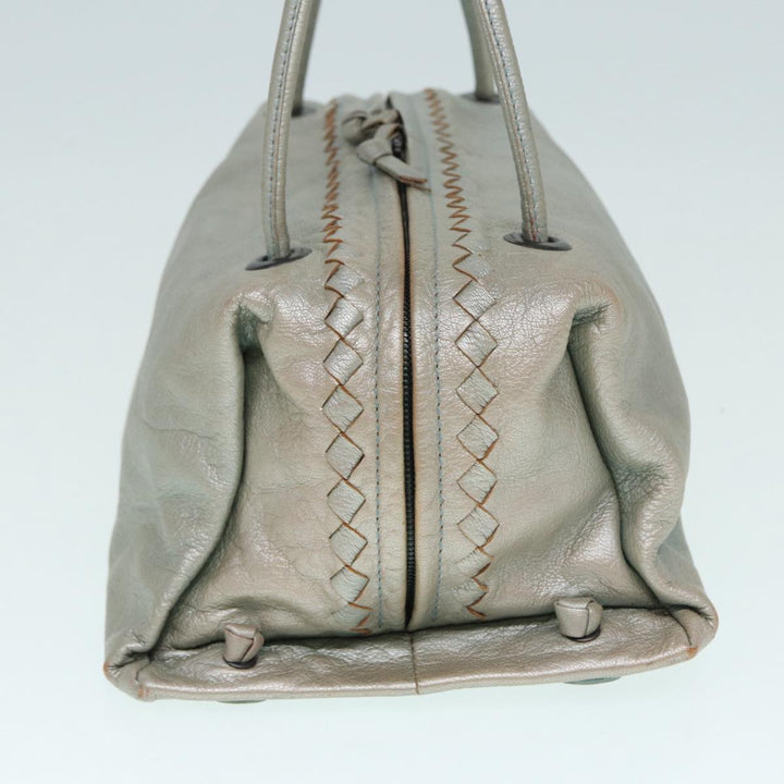 Bottega veneta Hand Bag Leather Silver 124869 Auth hk1574