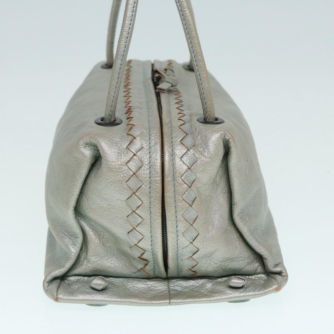 Bottega veneta Hand Bag Leather Silver 124869 Auth hk1574