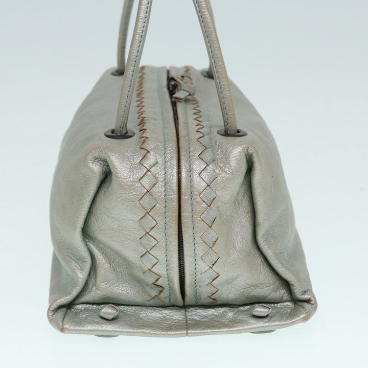 Bottega veneta Hand Bag Leather Silver 124869 Auth hk1574