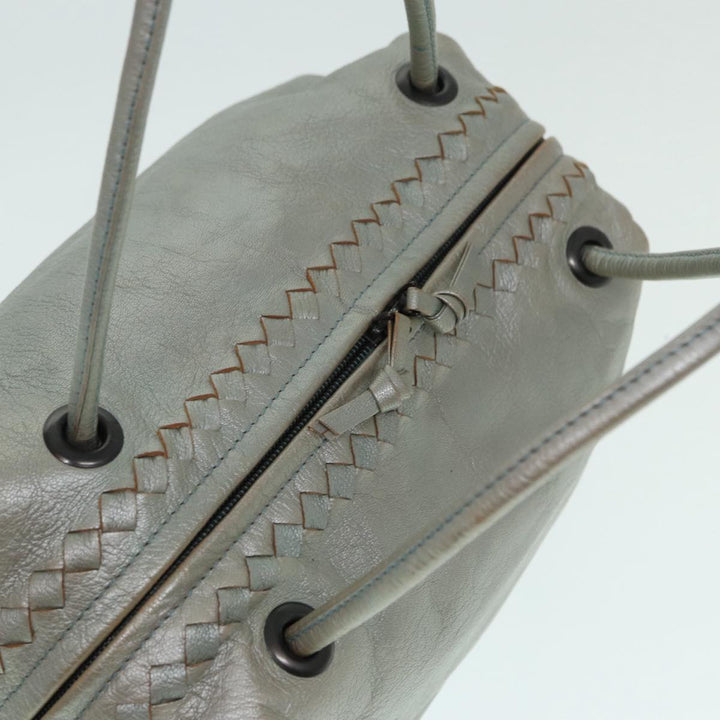 Bottega veneta Hand Bag Leather Silver 124869 Auth hk1574
