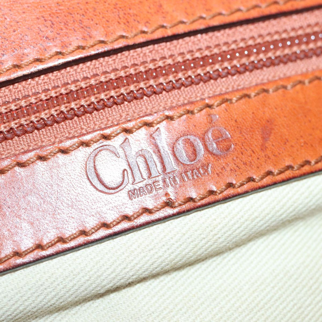 Chloe Kerala Hand Bag Leather Brown Gold hk1581