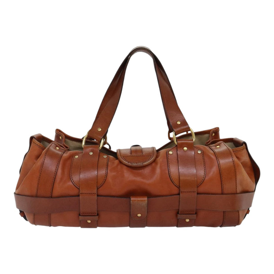 Chloe Kerala Hand Bag Leather Brown Gold hk1581