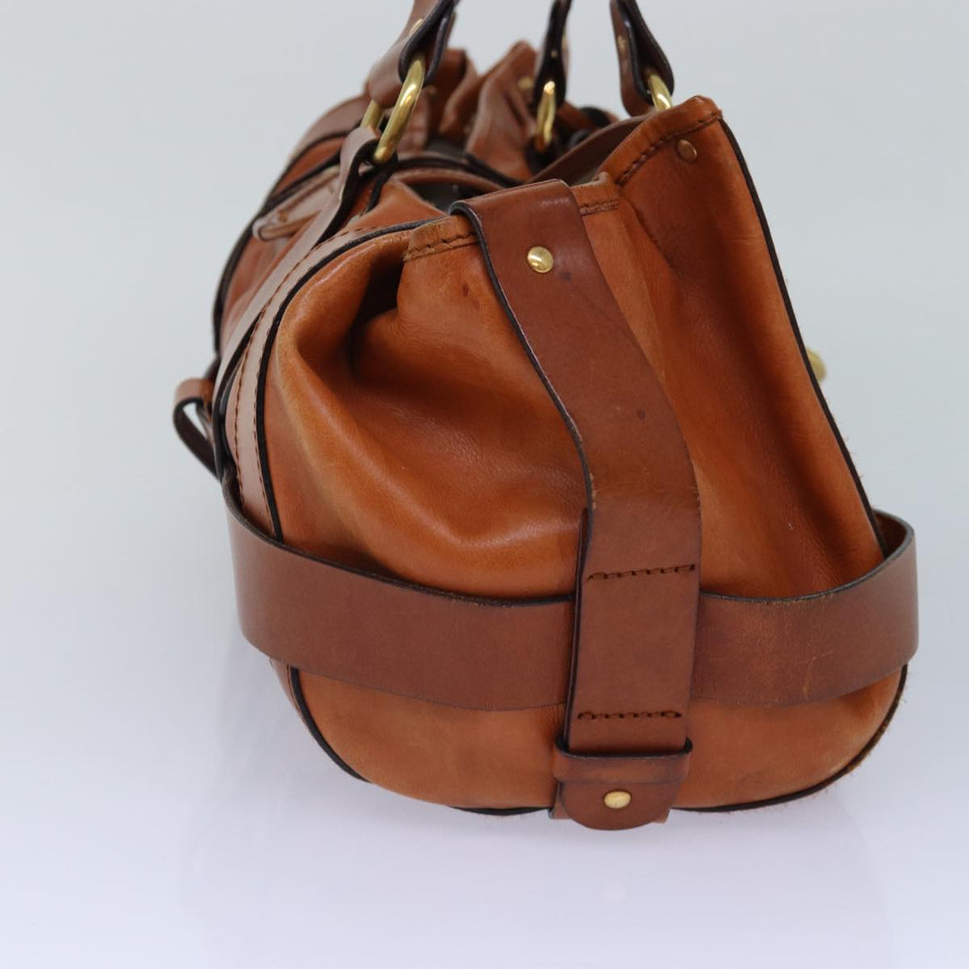 Chloe Kerala Hand Bag Leather Brown Gold hk1581
