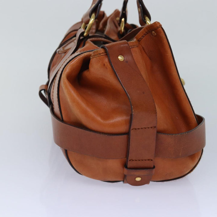 Chloe Kerala Hand Bag Leather Brown Gold hk1581