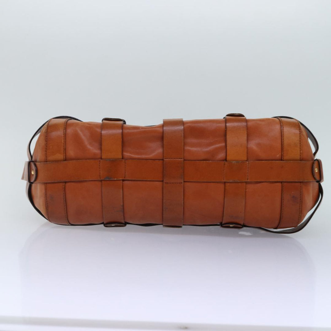 Chloe Kerala Hand Bag Leather Brown Gold hk1581