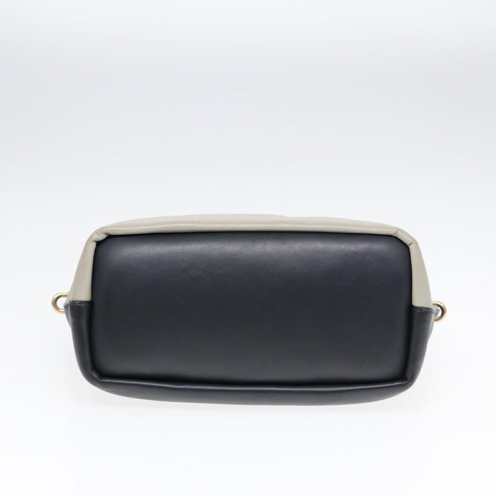 Chloe Bailey Hand Bag Leather 2way Navy Gray gold hk1582