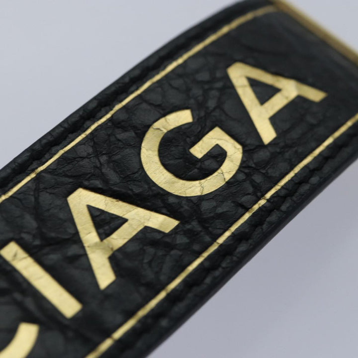 Top Quality Balenciaga Bangle Bracelet Leather Black 466597 Auth hk1591