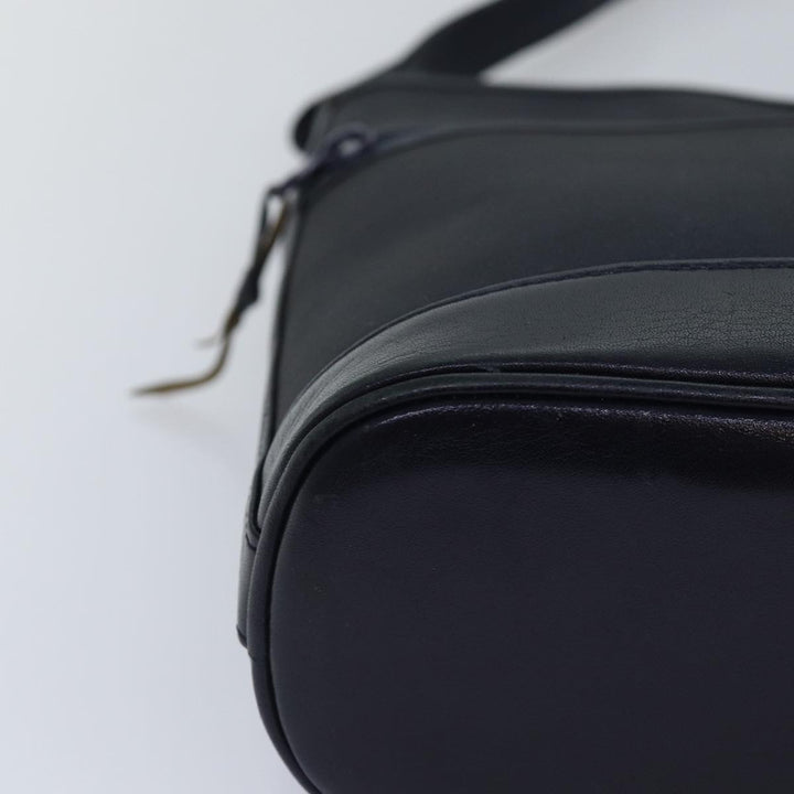 BurberrySs Shoulder Bag Nylon Leather Navy Gold Auth hk1626