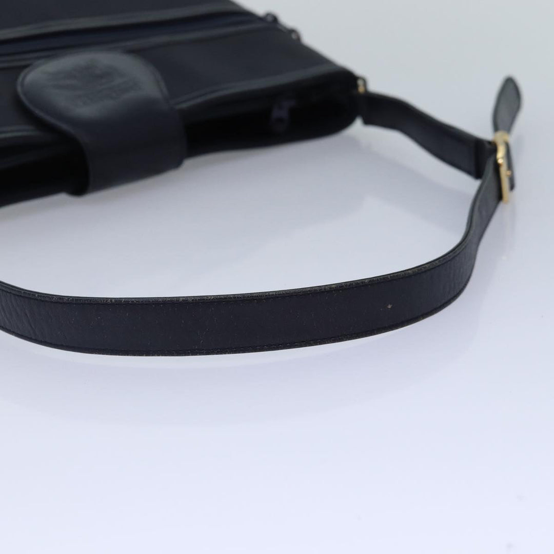 BurberrySs Shoulder Bag Nylon Leather Navy Gold Auth hk1626