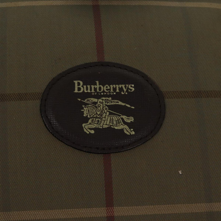 BurberrySs Nova Check Boston Bag Canvas Beige Auth hk1648