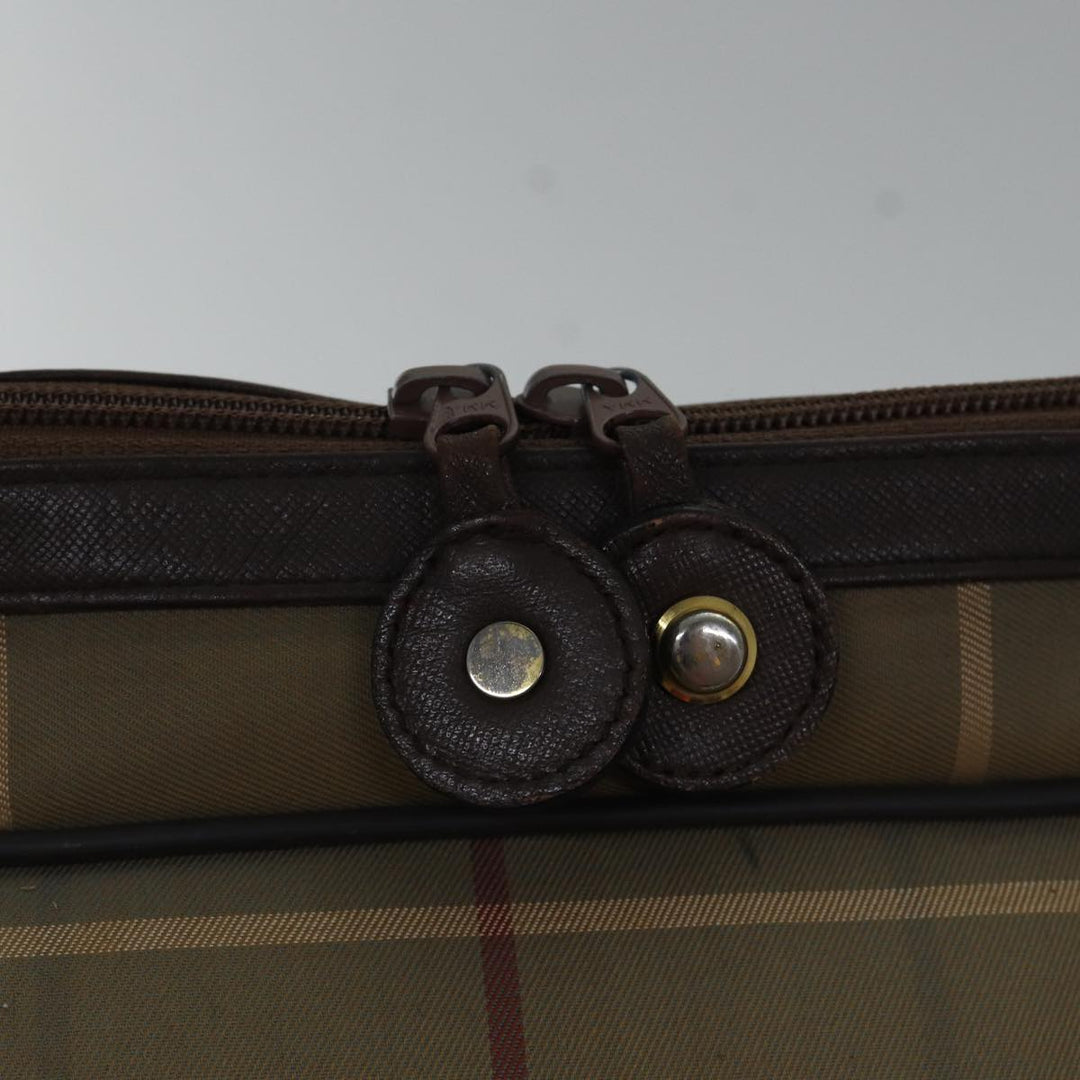 BurberrySs Nova Check Boston Bag Canvas Beige Auth hk1648