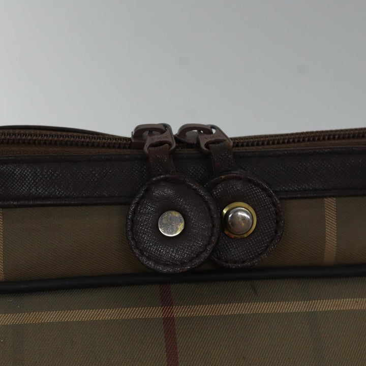 BurberrySs Nova Check Boston Bag Canvas Beige Auth hk1648