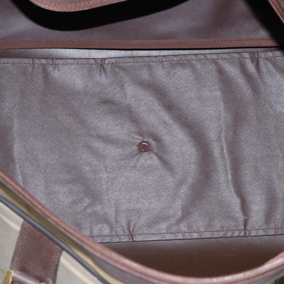 BurberrySs Nova Check Boston Bag Canvas Beige Auth hk1648