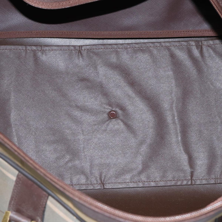 BurberrySs Nova Check Boston Bag Canvas Beige Auth hk1648