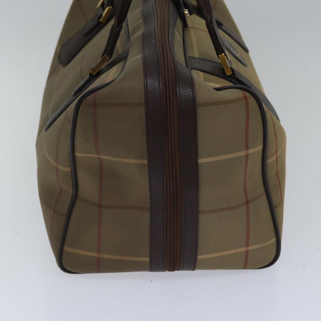 BurberrySs Nova Check Boston Bag Canvas Beige Auth hk1648