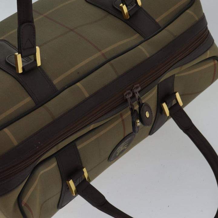 BurberrySs Nova Check Boston Bag Canvas Beige Auth hk1648