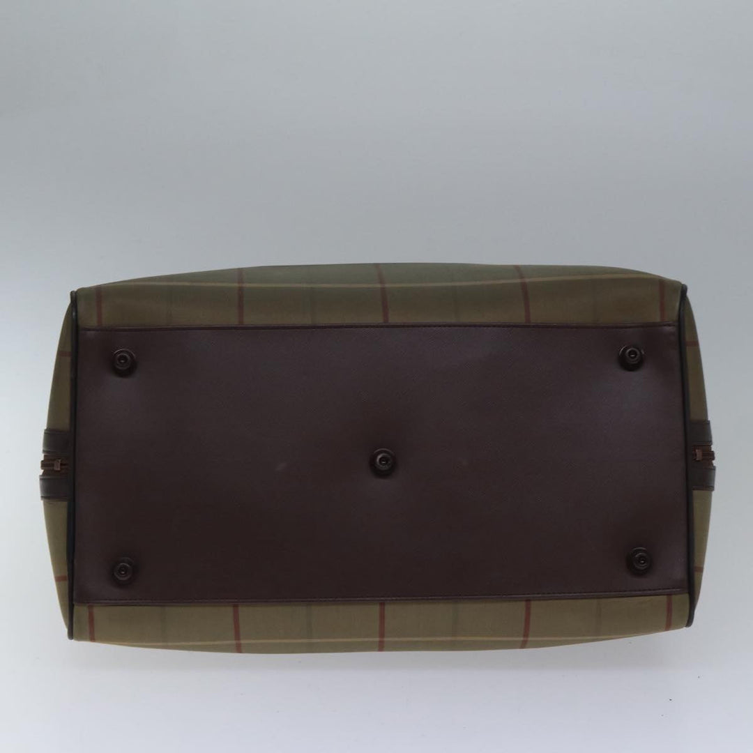 BurberrySs Nova Check Boston Bag Canvas Beige Auth hk1648