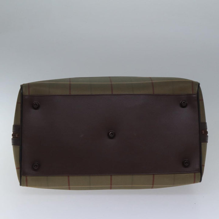 BurberrySs Nova Check Boston Bag Canvas Beige Auth hk1648