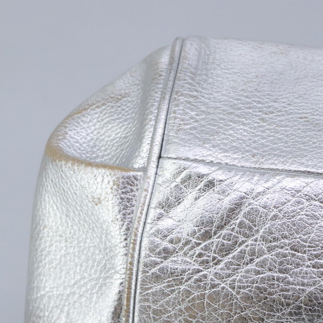 Chloe Etel Hand Bag Leather 2way Silver hk1743