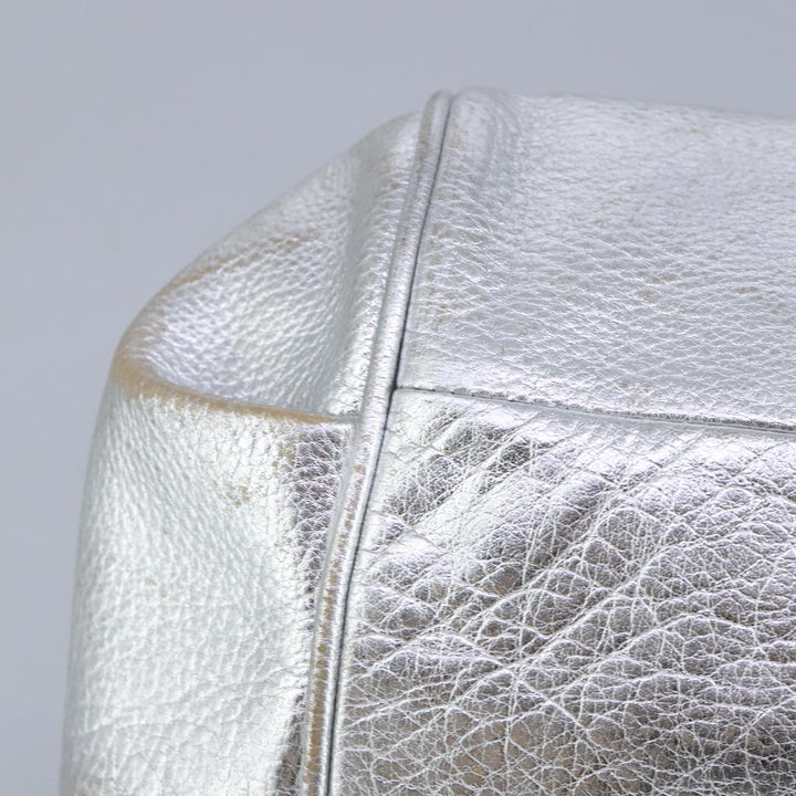 Chloe Etel Hand Bag Leather 2way Silver hk1743