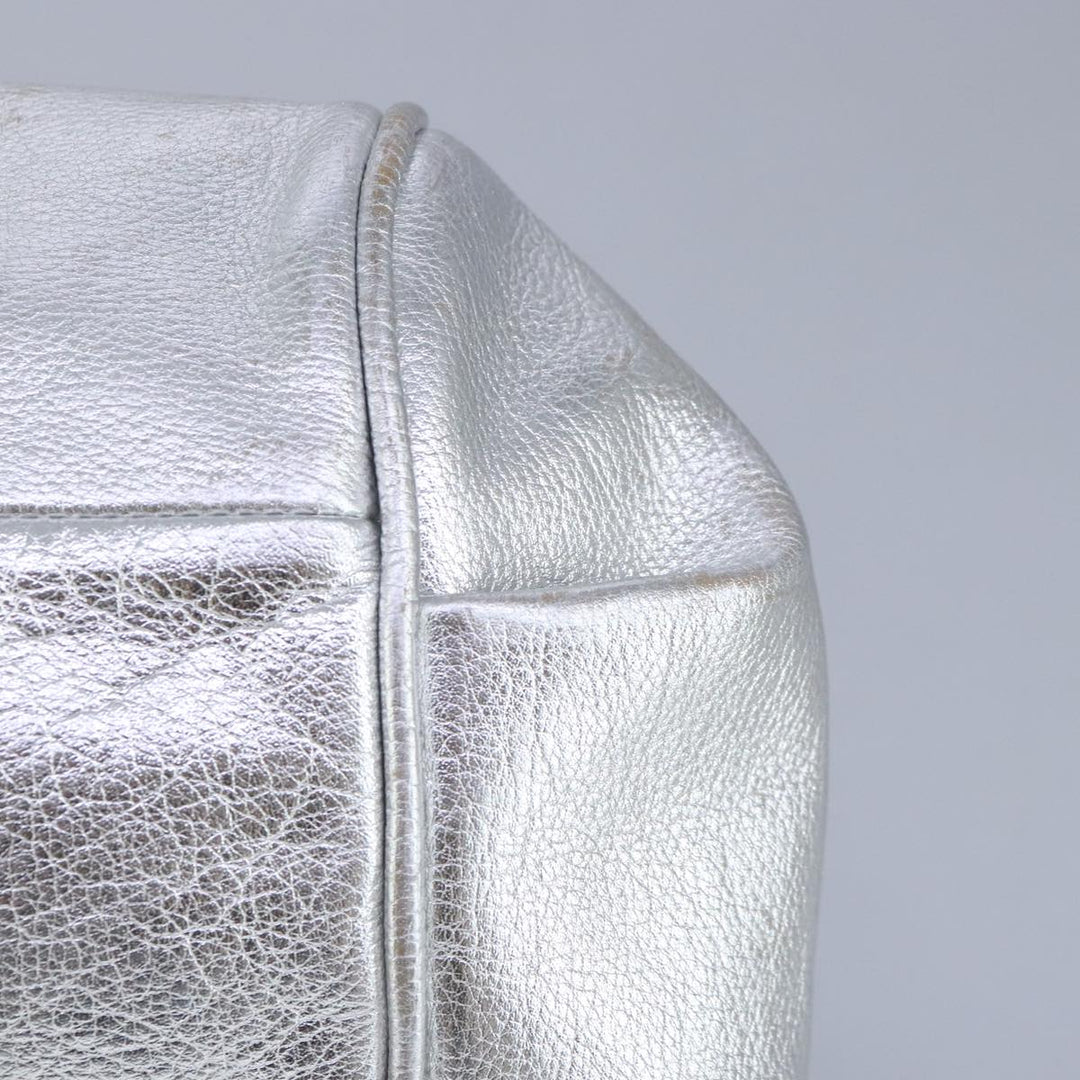 Chloe Etel Hand Bag Leather 2way Silver hk1743