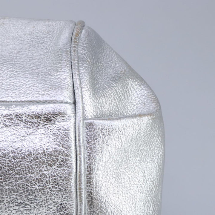 Chloe Etel Hand Bag Leather 2way Silver hk1743