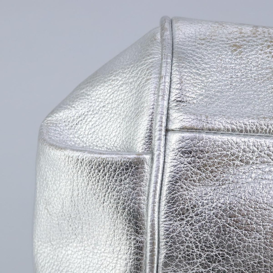 Chloe Etel Hand Bag Leather 2way Silver hk1743