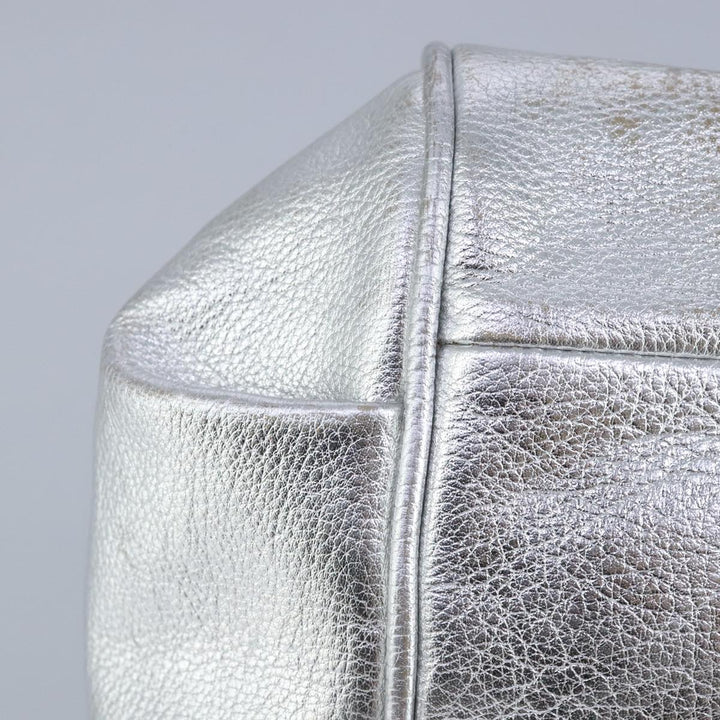 Chloe Etel Hand Bag Leather 2way Silver hk1743