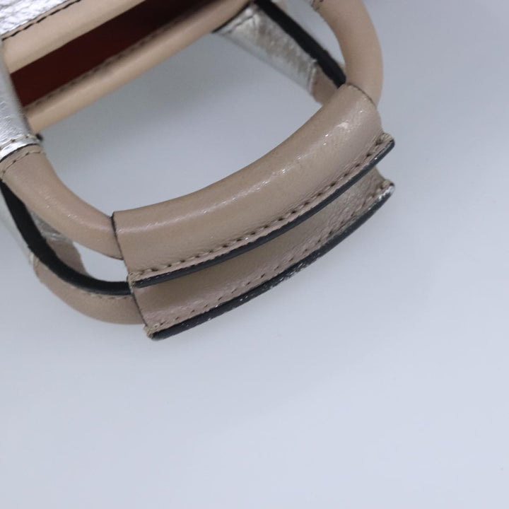 Chloe Etel Hand Bag Leather 2way Silver hk1743