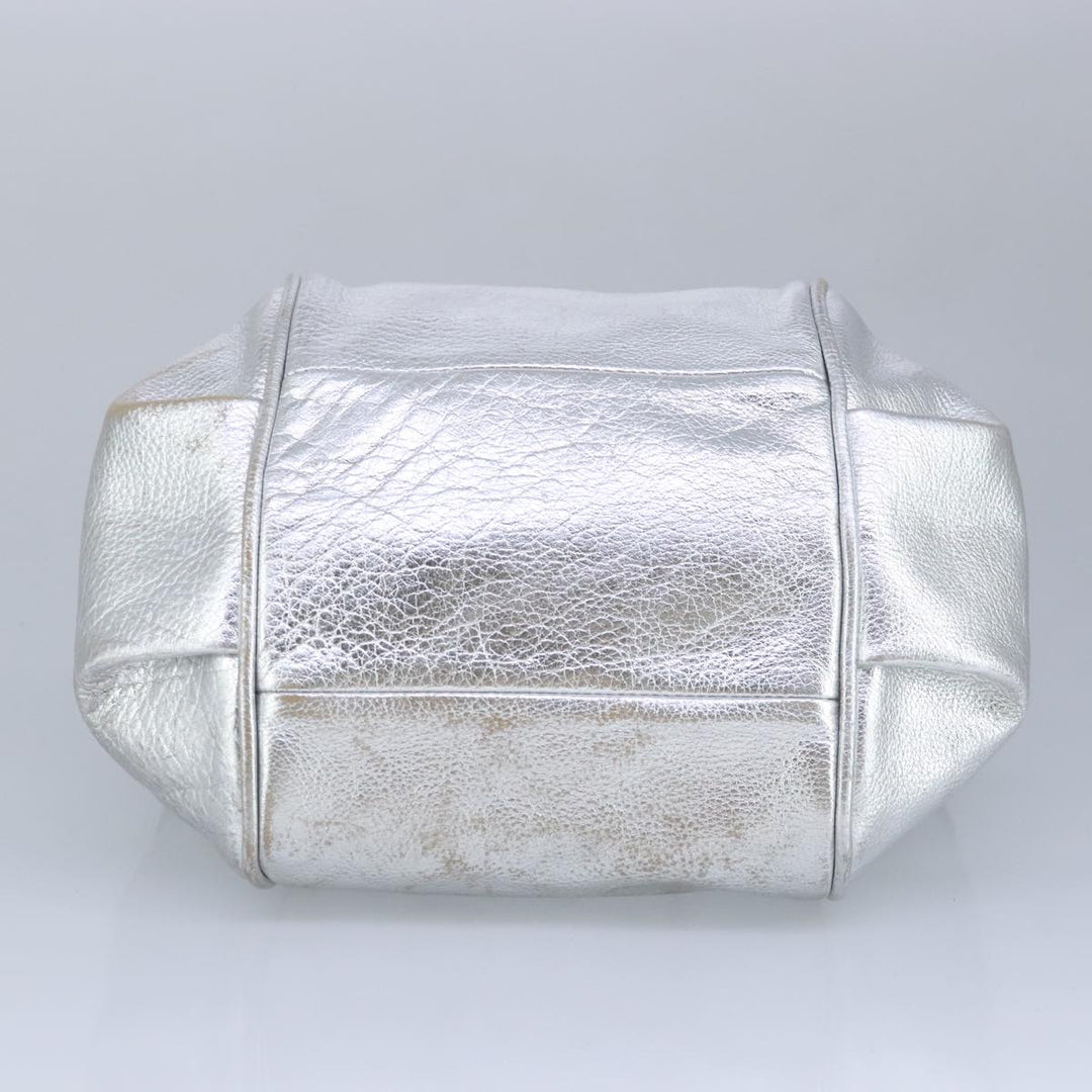 Chloe Etel Hand Bag Leather 2way Silver hk1743