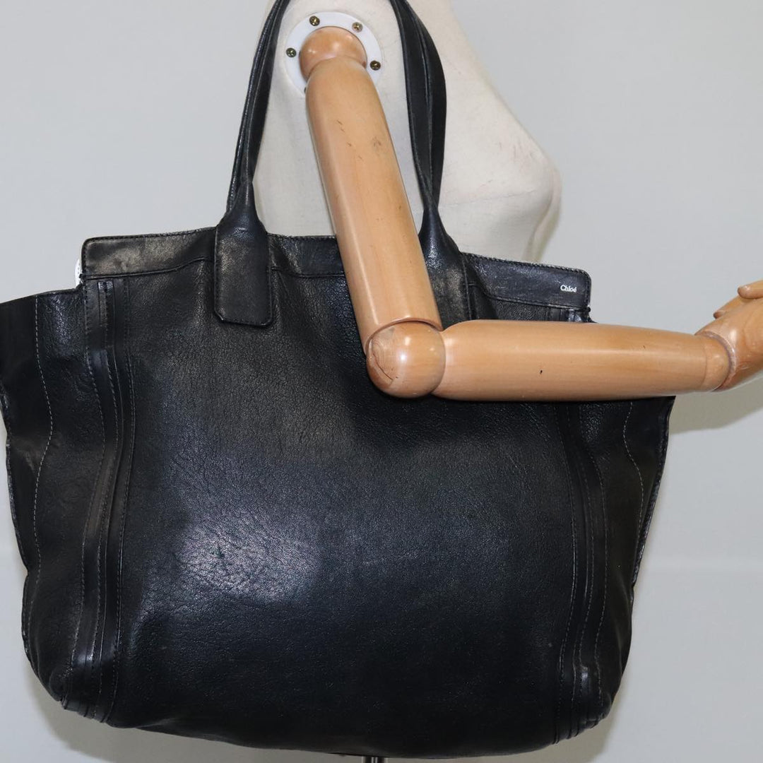 Chloe Alison Tote Bag Leather Gold Black hk1874