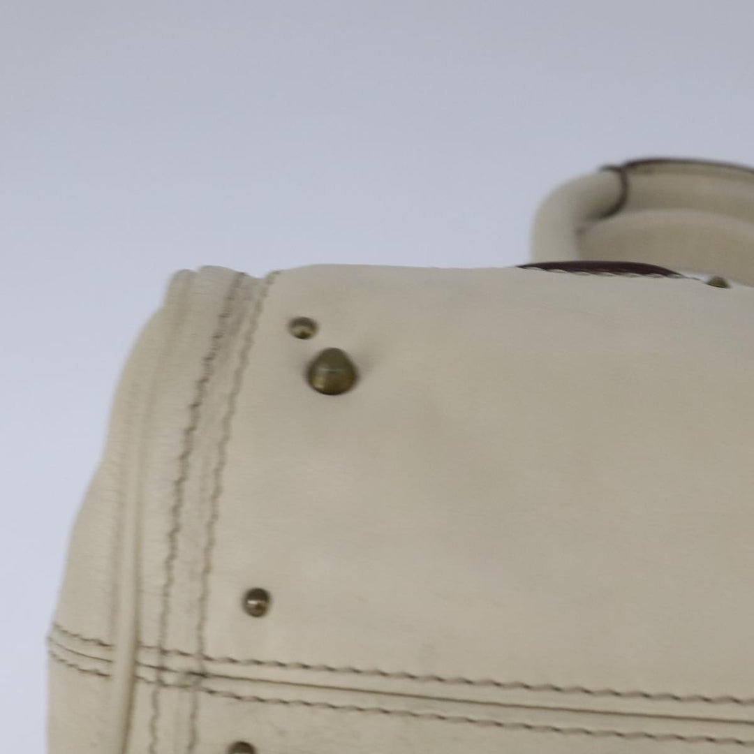 Chloe Mini Paddington Hand Bag Leather White Gold Silver hk1875