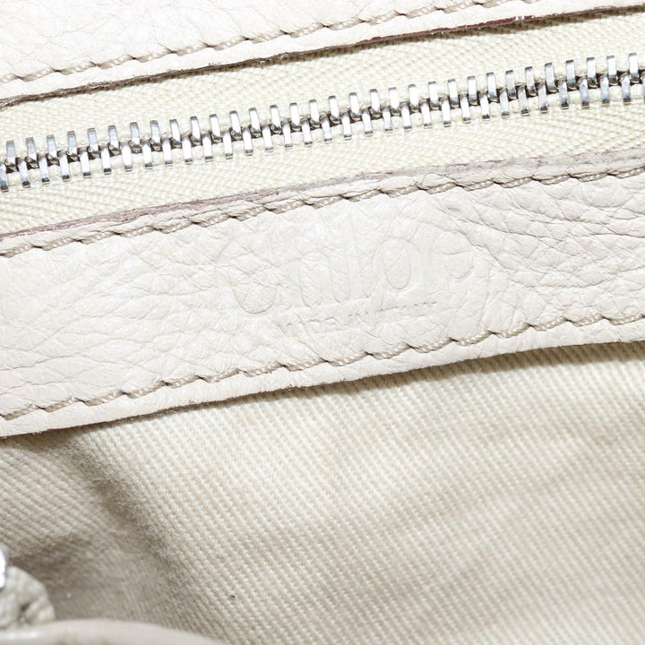 Chloe Mini Paddington Hand Bag Leather White Gold Silver hk1875