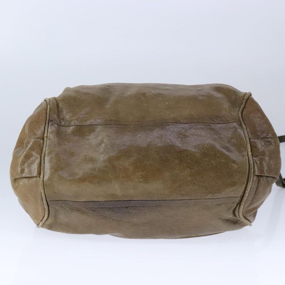 Chloe Etel Hand Bag Leather 2way Brown Gold hk1876