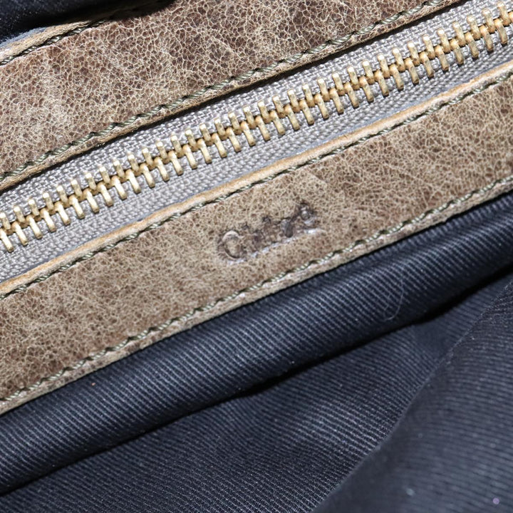 Chloe Etel Hand Bag Leather 2way Brown Gold hk1876