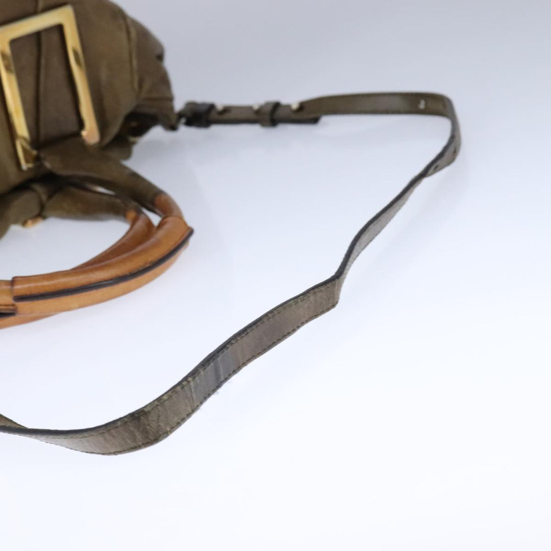 Chloe Etel Hand Bag Leather 2way Brown Gold hk1876