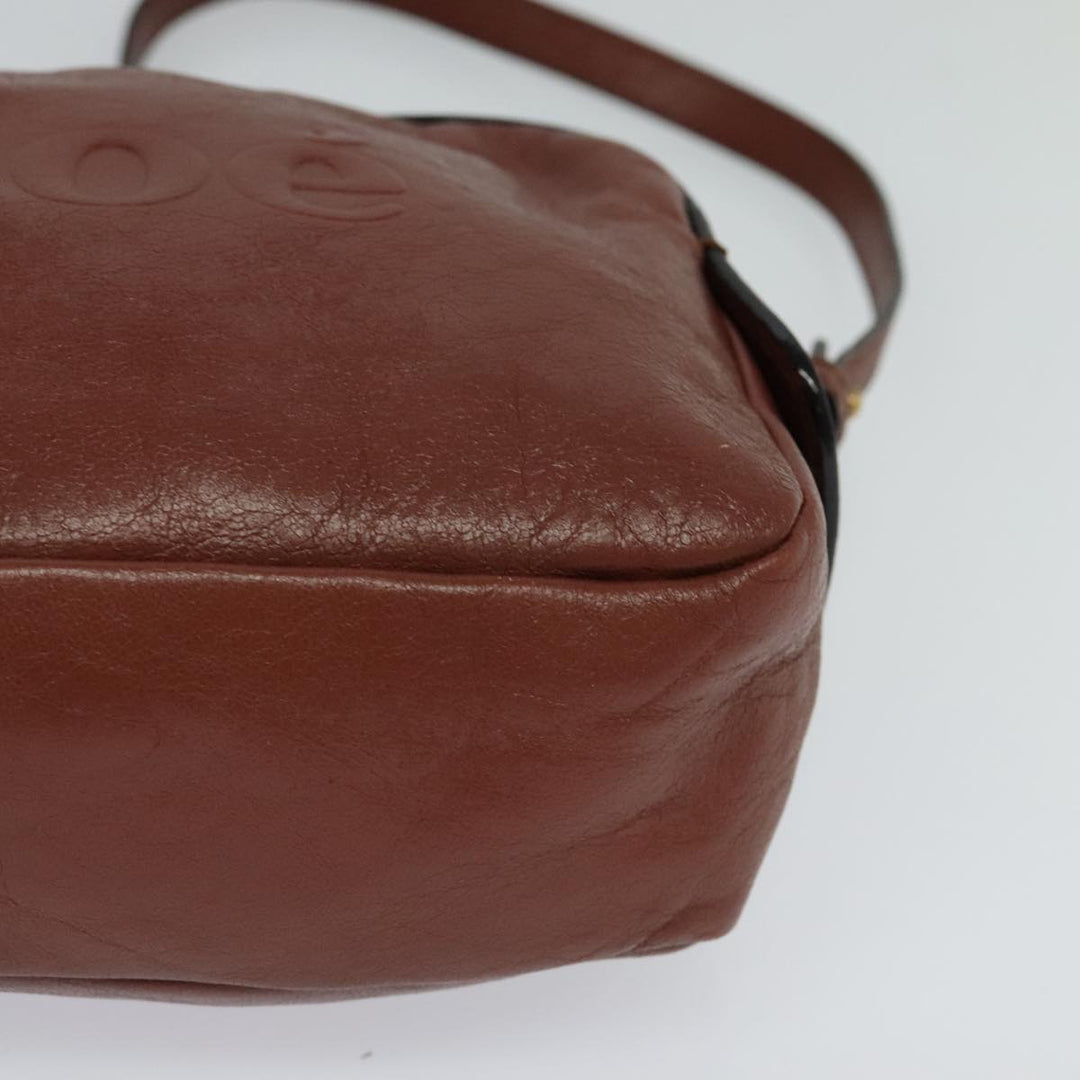 Chloe Shadow Shoulder Bag Leather 2way Brown Gold hk2098