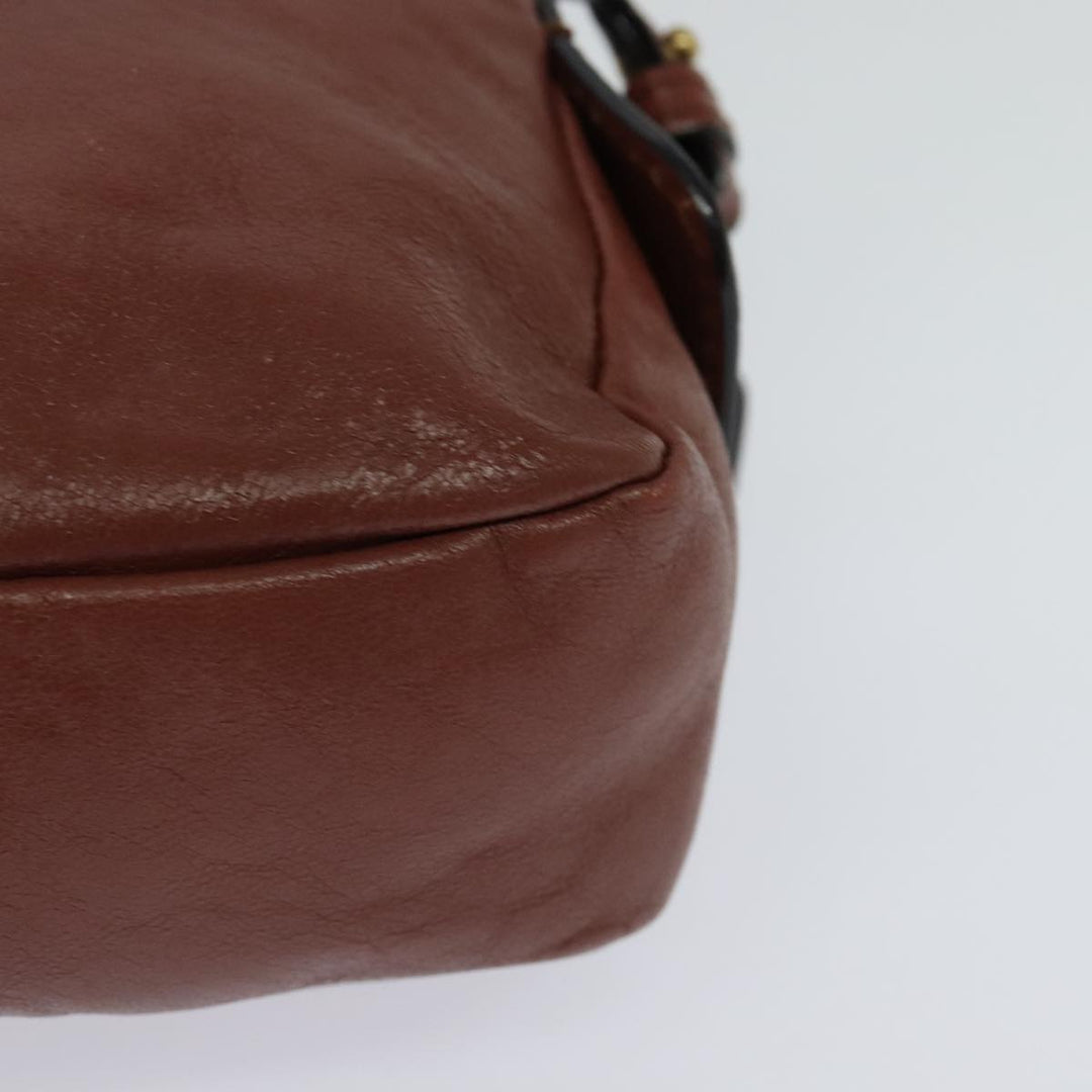 Chloe Shadow Shoulder Bag Leather 2way Brown Gold hk2098