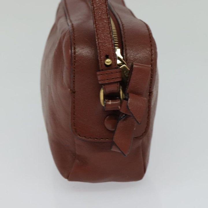 Chloe Shadow Shoulder Bag Leather 2way Brown Gold hk2098