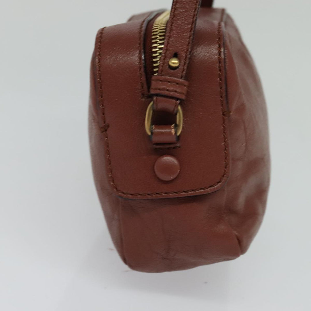 Chloe Shadow Shoulder Bag Leather 2way Brown Gold hk2098