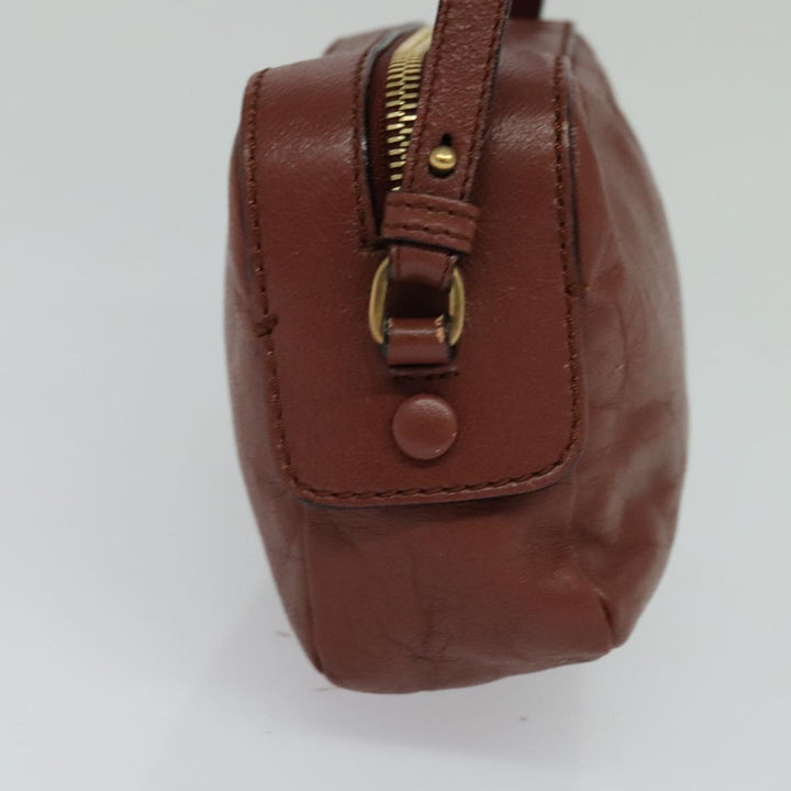 Chloe Shadow Shoulder Bag Leather 2way Brown Gold hk2098